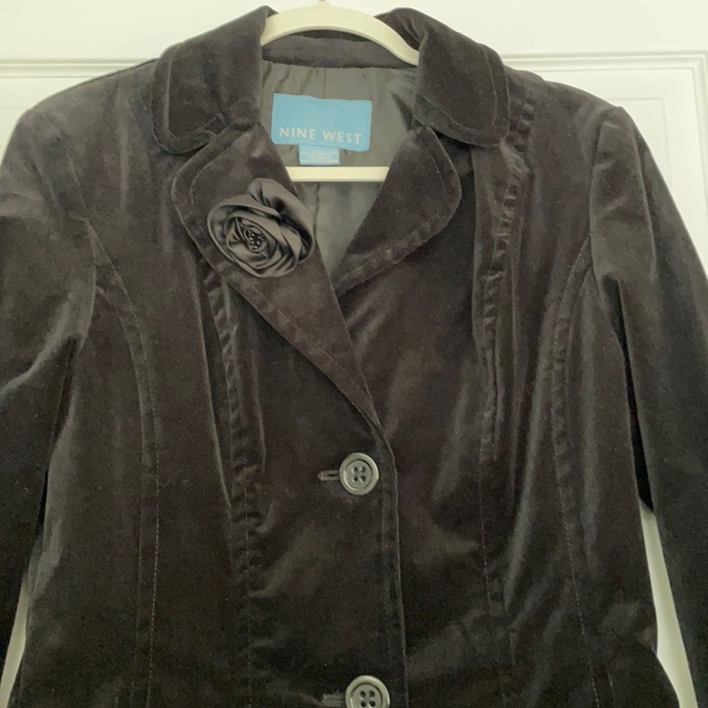 Nine West Long Velvet Coat